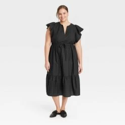Women's Flutter Short Sleeve Midi Dress - A New Day™ -A New Day Discount Mall GUEST a10894e9 bdda 4a5e ad75 26938d5c163e