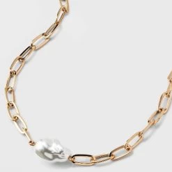Baroque Pearl Pendant Necklace - A New Day™ Gold -A New Day Discount Mall GUEST a2fbe13c 91ce 4de1 906b b58fb6cce69b