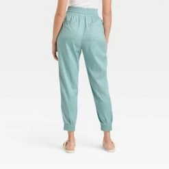 Women's High-Rise Woven Ankle Jogger Pants - A New Day™