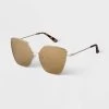 Women's Oversized Metal Square Sunglasses - A New Day™ Gold