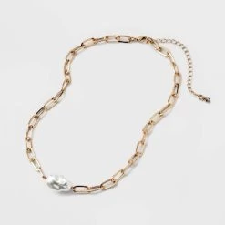 Baroque Pearl Pendant Necklace - A New Day™ Gold -A New Day Discount Mall GUEST a59d6447 a860 4529 b1b5 ba10cfd4c19d