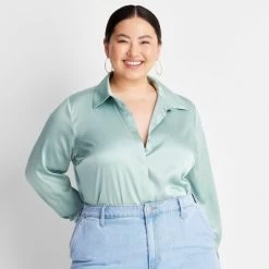 Women's Long Sleeve Button-Front Shirt - A New Day™ 14 Women's Long Sleeve Button-Front Shirt - A New Day™ -A New Day Discount Mall GUEST a7e6341b 3f08 4711 8a35 8995b9758b02