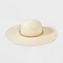 Wide Brim Straw With Beads Floppy Hat - A New Day™ -A New Day Discount Mall GUEST a92e1d5d ebaf 4bc9 bd90 158782ab2dd9