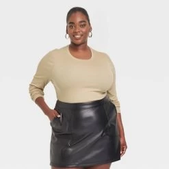 Women's Long Sleeve Slim Fit Crewneck T-Shirt - A New Day™ -A New Day Discount Mall GUEST a9c8f522 ea2d 4142 909b 407589e5a8a0