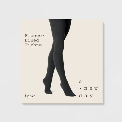 Women's Flat Knit Fleece Lined Tights - A New Day™ 1 Women's Flat Knit Fleece Lined Tights - A New Day™