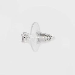 Sterling Silver Rectangle Pear Cubic Zirconia Stud Earring Set 4pc - A New Day™