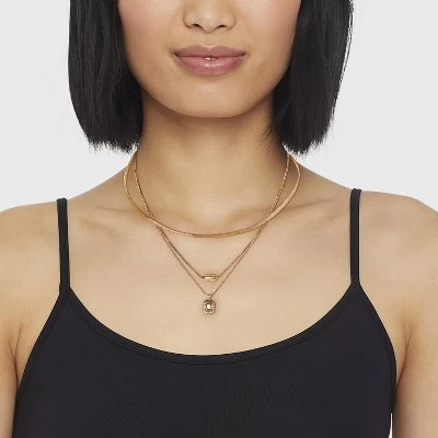 Herringbone Dogtag Chain Necklace - A New Day™ Gold 1 Herringbone Dogtag Chain Necklace - A New Day™ Gold