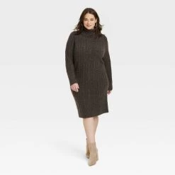 Women's Turtleneck Long Sleeve Cozy Sweater Dress - A New Day™ -A New Day Discount Mall GUEST acb50360 ce5d 4db8 8c96 6c85cb66467f