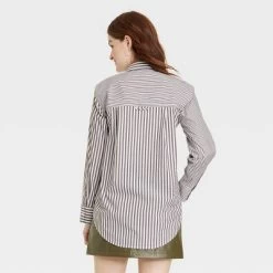 Women's Long Sleeve Relaxed Fit Button-Down Boyfriend Shirt - A New Day™