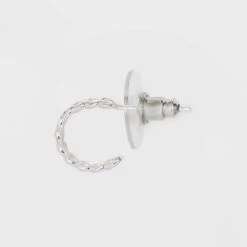 Sterling Cubic Zirconia Hoop Drop Earring Set 3pc - A New Day™