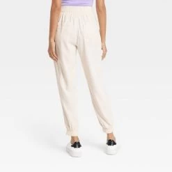 Women's High-Rise Regular Fit Ankle Linen Jogger Pants - A New Day™
