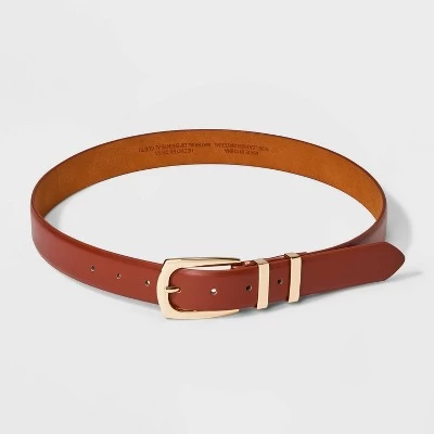 Women's Double Buckle Belt - A New Day™ Cognac 1 Women's Double Buckle Belt - A New Day™ Cognac