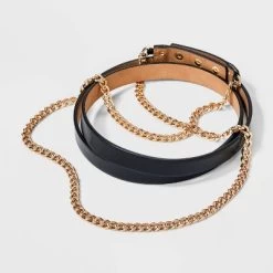 Women's Gold Chain Waist Belt - A New Day™ Black -A New Day Discount Mall GUEST b3f3d4d4 0c79 4d4c 8165 d9e783d62728