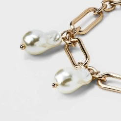 Chain Pearl Drop Chain Bracelet - A New Day™ Gold -A New Day Discount Mall GUEST b6072839 44d2 4f00 8da8 5c96446760ee