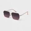 Women's Metal Angular Aviator Sunglasses - A New Day™ Rose Gold
