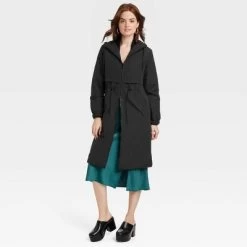 Women's Relaxed Fit Trench Rain Coat - A New Day™ Black -A New Day Discount Mall GUEST ba8ebe9f 57f2 4362 947c dabbccf26ab1