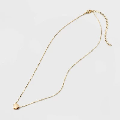 14K Gold Plated Heart Slider Pendant Necklace - A New Day™ Gold 2 14K Gold Plated Heart Slider Pendant Necklace - A New Day™ Gold - Image 2