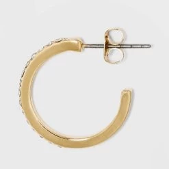 Pave Hoop And Charm Hoop Earring Set 7pc - A New Day™