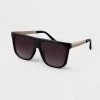 Women's Plastic Shield Sunglasses - A New Day™ Black