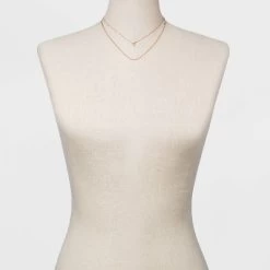 Delicate Layered Necklace - A New Day™ Gold