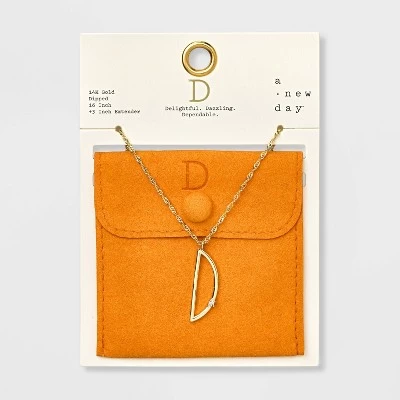 Gold Dipped Scattered Cubic Zirconia Initial Pendant Necklace - A New Day™ Gold 7 Gold Dipped Scattered Cubic Zirconia Initial Pendant Necklace - A New Day™ Gold - Image 7
