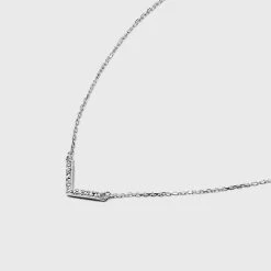 Sterling Silver Cubic Zirconia Chevron Chain Necklace - A New Day™ Silver -A New Day Discount Mall GUEST c5b1eaae 64ff 4a80 a9bb 7fadf992e7f6