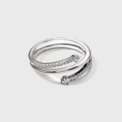 Silver Plated Wrap Cubic Zirconia Ring - A New Dayâ„¢