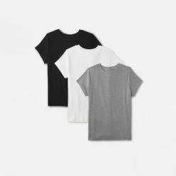 Women's Short Sleeve Ribbed 3pk Bundle T-Shirt - A New Day™ Black/White/Gray -A New Day Discount Mall GUEST d8eed7ac c091 4138 809c 7b41c2db76ed