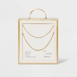 14K Gold Plated Twist And Figaro Chain Faux Duo Necklace - A New Day™ Gold -A New Day Discount Mall GUEST d9d85758 cf0d 4eeb 97e8 561a984f6528
