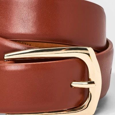 Women's Double Buckle Belt - A New Day™ Cognac 2 Women's Double Buckle Belt - A New Day™ Cognac - Image 2