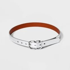 Women's Metallic Double Buckle Belt - A New Dayâ„¢ Silver