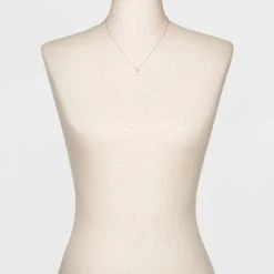 Sterling Silver Pave Cubic Zirconia Cross Pendant Necklace - A New Day™ Silver/Clear