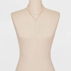 Pearl Pendant Necklace Set 2pc - A New Dayâ„¢ Gold