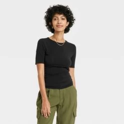 Women's Elbow Sleeve Slim Fit Crew Neck T-Shirt - A New Day™ -A New Day Discount Mall GUEST e5341373 fea0 4e69 a995 230cbc9ba00b