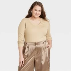 Women's Long Sleeve V-Neck T-Shirt - A New Day™ -A New Day Discount Mall GUEST e65fd31e eae5 4de7 95aa 2995a9772efd