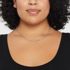 16" Paperclip Chain Necklace - A New Day™ Silver