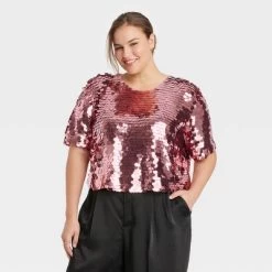 Women's Short Sleeve Paillettes - A New Day™ -A New Day Discount Mall GUEST e781346c 1338 4dd2 9c98 4a04eaa37fa5