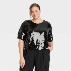 Women's Short Sleeve Paillettes - A New Day™ -A New Day Discount Mall GUEST e88d1e17 46b4 4283 a1ae 0ba56ac770b5