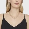 Cubic Zirconia Multi-Strand Chain Necklace - A New Day™ Gold
