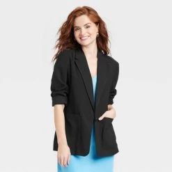 Women's Relaxed Fit Essential Blazer - A New Day™ Black -A New Day Discount Mall GUEST eebba536 cbd3 4391 b1f7 2fd2697fa4e0