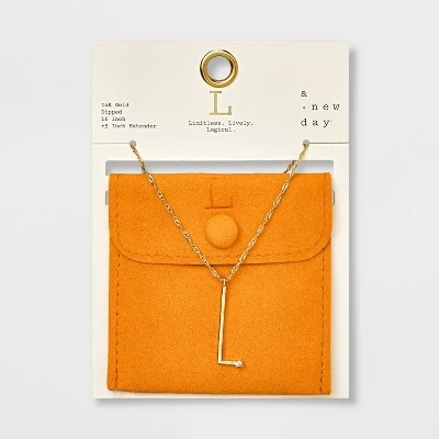Gold Dipped Scattered Cubic Zirconia Initial Pendant Necklace - A New Day™ Gold 15 Gold Dipped Scattered Cubic Zirconia Initial Pendant Necklace - A New Day™ Gold - Image 15