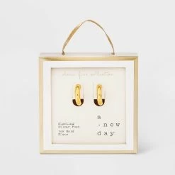 14K Gold Plated Tube Hoop Post Drop Earrings - A New Day™ -A New Day Discount Mall GUEST f95da72f 1703 4efe 9d42 0397469cc03a