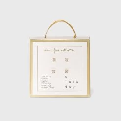 14K Gold Plated Cubic Zirconia Duo Stud Earrings - A New Day™ -A New Day Discount Mall GUEST fdf93ff5 9ada 4657 8afd 3676cc4fbbf6