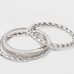 Silver Plated 3 Band Ring Set With Cubic Zirconia - A New Day™ Silver/Clear 6 -A New Day Discount Mall GUEST ff344732 40c0 4951 b8a7 669e3f0589ea 1